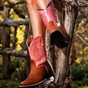 Texas Gold Minors Pink Angel Square Toe Kids Cowboy Boots Size 13.5 - Preloved